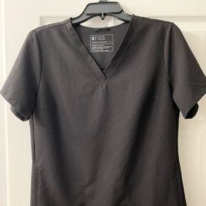 Figs Black Scrub Top